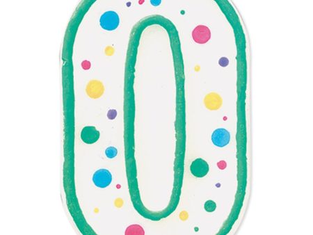 WILTON - Polka Dot Numeral Candle, 3-Inch by 1.5-Inch, No. 0 Green - 1 Candle Online Hot Sale