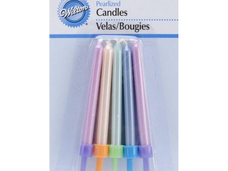 WILTON - Pearlized Candles Multicolor 2.5-Inch - 10 Candles Hot on Sale