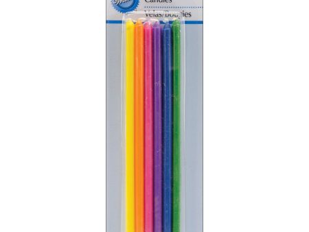 WILTON - Long Birthday Candles, 5.875-Inch, Assorted Colors - 12 Candles Fashion