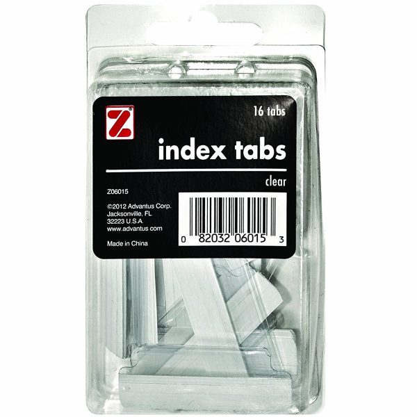 ADVANTUS - Self Adhesive Index Tabs with Inserts Clear - 16 Tabs Online