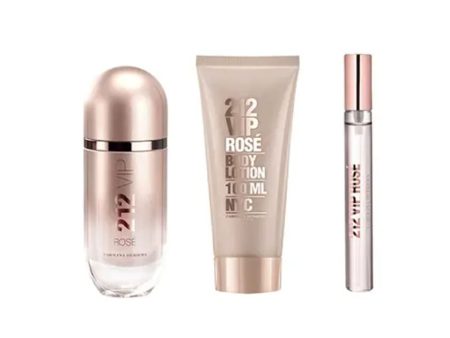 Women s Perfume Set Carolina Herrera 212 Vip Rosé EDP 3 Pieces Hot on Sale