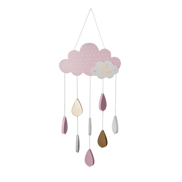 Cot Mobile Atmosphera Clouds Pink MDF Wood Online now